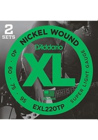 Resim D'addario Exl220tp Xl Nickel Serisi Bas Gitar Tel Seti Super Light - 40-95 - Long Scale 