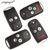 Resim Jingyuqin 2/3/4 Düğme Flip Araba Uzaktan Kumanda Anahtarı Kabuğu Fob - ABS Malzeme, Kırmızı Detaylarla Siyah, for Honda, for Acura, Civic, Accord, Jazz, CRV, HRV için Mükemmel Uyum - Anahtar Kılıfı Yedek Parça, Anahtarsız Giriş Uzaktan Kumanda|Modern Araba Anahtarı Fobu|Dayanıklı Anahtar Fobu 
