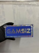 Resim Mavi Renk Üzeri Hologram Renk Gamsız Yazılı Vantuzlu Cam Süsü 