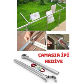 Resim Lider Group Alüminyum Balkon Küpeşte Çamaşır Askısı - Kurutmalık Çamaşır Ipi Hediye 