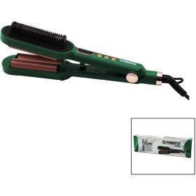 Resim Powertec 2ın1 Fırça - Dalgalı Saç Düzleştirici LED Ekran - Sıcaklı AYAR=140°-220° - 360° Döner Kablo TR-2820 (4738) 