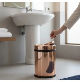 Resim İsaoğlu Yapı Bakır Banyo Kovası Döner Kapaklı Yenilikçi Bronz Kova Metal Ürün Bakır 