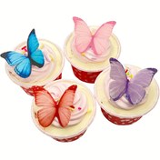 Resim Şık Kelebek Macaron Kek Süsü - Düğünler, Doğum Günleri & Temalı Partiler için Çok Yönlü Cupcake & Tatlı Dekoru 