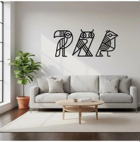 Resim Mısır Hiyeroglifleri Metal Duvar Tablosu 