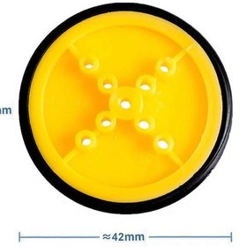 Resim 42mm Mini Rubber Tekerlek 3mm Mil Uyumlu Robot Oyuncak 