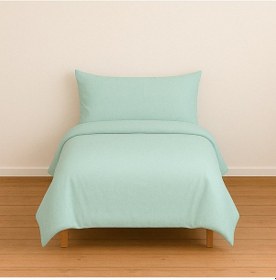 Resim Tek Kişilik Düz Renk Mint Nevresim + 1 Adet Yastık Kılıfı Mint 