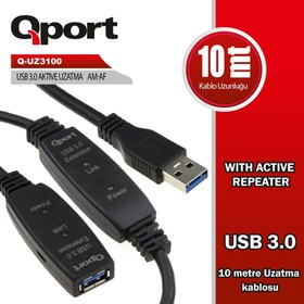 Resim QPort Q-UZ3100 USB 3.0 10 Metre Uzatma Kablosu 