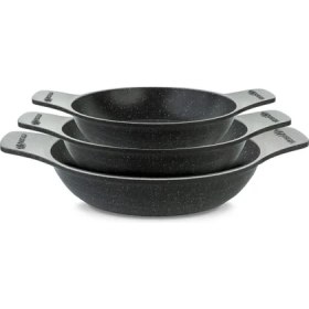 Resim Thermoad Döküm Saplı Güveç Sahan Set |3 Parça |Gri |18cm-20cm-22cm 