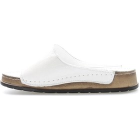 Resim Hakiki Deri Kadın Dolgu Topuk Terlik 972za309 Beyaz 