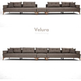 Resim Velura Home & Living Zeri Lobi Koltuğu & Şark Köşesi - Sütlü Kahve 160 