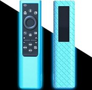 Resim Packzprint Samsung Smart TV Remote için Uzaktan Kılıf Kapak | BN59 Serisi Düz Kontrol Evrensel Silikon Pil Kapağı Kol Koyu Mavi Glow ile 