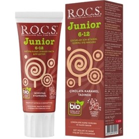 Resim ROCS Junior 6-12 Yaş Diş Macunu - Çikolata ve Karamel Tadında 60 ml 