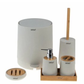 Resim AROW Banyo Takımı 6 Parça Akrilik&bambu 