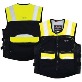 Resim Prosev Motosiklet Reflektörlü Çok Fonksiyon Cepli Yelek Sarı - Siyah 