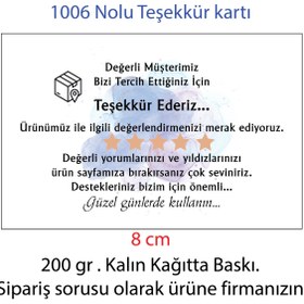 Resim OzmeralBaskı Teşekkür Kartı 100 Adet 5 cmx 8 cm 