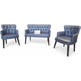 Resim Ahşap Ayaklı Antrasit Gri Deri Ofis Koltuk Takımı Büro Koltuk Ve Kanepeleri Deri Ofis Mobilyası 