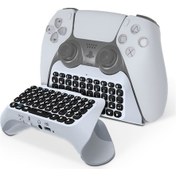 Resim Jys-p5121 Bluetooth Kablosuz Saplı Klavye, Ps5 İçin Uygun Sesli Harici Klavye Sohbet Edebilir, Not: Sapsız 