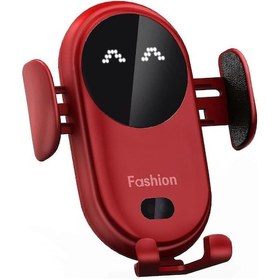 Resim Kırmızı Araba Cep Telefonu Standı Kablosuz Şarj Cihazı Gülümseme Işığı Döndürülebilir Navigasyon Tutucu Suv Araba İçin S2024 2247922 