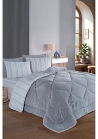 Resim Sport Çizgili 2li Yastık Kılıfı Soft Line Gri Gri 