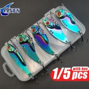 Resim ANFS Metal Balıkçılık Yem Seti - Sert VIB Kaşık Yapay Yem 6 Renkli saç tokası ile, Bass, Carp, Trout, Mackerel ve Tatlı Su Balıkçılığı için Dayanıklı Metal Yapı, Balıkçılık Yemleri ve Yemler, Balıkçılık Aksesuarları, Canlı Balık Yem, Metalik Kaplama 