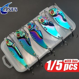 Resim ANFS Metal Balıkçılık Yem Seti - Sert VIB Kaşık Yapay Yem 6 Renkli saç tokası ile, Bass, Carp, Trout, Mackerel ve Tatlı Su Balıkçılığı için Dayanıklı Metal Yapı, Balıkçılık Yemleri ve Yemler, Balıkçılık Aksesuarları, Canlı Balık Yem, Metalik Kaplama 