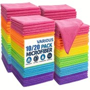 Resim 10/20 adet Canlı Mikrofiber Temizlik Bezi - Emici, Hızlı Kuruyan, Tekrar Kullanılabilir Havlular Mutfak, Bahçe ve Ticari Kullanım için - Temizlik Tutkunları için İdeal Hediye, Ticari Temizlik Malzemeleri|Canlı Mikrofiber Bezi|Dayanıklı Temizlik Havluları 