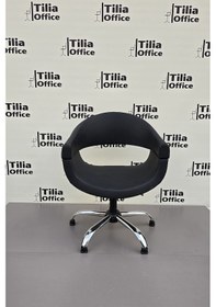 Resim Vera Kesim Tarama Çalışma Bekleme Koltuğu Krom Yonca Sabit Ayak Siyah 