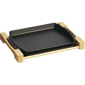 Resim Staub Specialities Ahşap Altlıklı Döküm Servis Tabağı, Siyah Diğer 