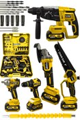 Resim POWER BLACK Pro 21v Akülü 5'li Set Kırıcı Delici Hilti Taşlama Somun Sıkma Akülü Vidalama Budama TAŞLAMA 