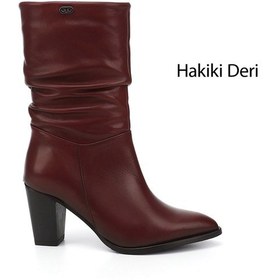Resim Gönderir Kadın Bordo Antik Sivri Burun Körüklü Kalın Topuklu Hakiki Deri Çizme Gkzc13444579 Bordo 