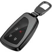 Resim Alüminyum Alaşım T Arabası Akıllı Anahtar Fob Kasa Kapağı Buick Envision Siyah İçin Uyumlu 