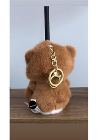 Resim Sevimli Gül Tutan Ayıcık Peluş Oyuncak Anahtarlık Hediyelik Uyku Arkadaşı 15 Cm Kahverengi 