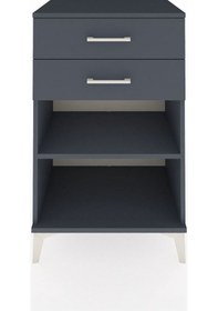Resim Hyperion Komodin Tek Raflı 2 Çekmeceli 60x44x96 Antrasit-antrasit Antrasit 