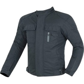 Resim MOTOANL Motosiklet Montu Omuz Dirsek Sırt Ful Korumalı Dört Mevsim Pamuk Balmumu Kumaş Siyah 