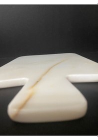 Resim Mermer Sunum - Kesme Tahtası Beyaz - Altın 