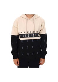 Resim Ekkokids Erkek Çocuk Kapüşonlu Moving Forward Yazılı Harf Desenli Sweatshirt-13385-camel Camel 