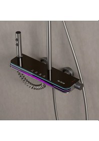 Resim Larens Lüks Akıllı Piyano Dijital Duş Seti Koyu Gri 