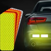 Resim 10 Adet PVC Yansıtıcı Çıkartma Motosiklet, Scooter, Bisiklet ve Arabalar için - Gece Görünürlüğü ve Yol Güvenliği için Yüksek Görünürlüklü Floresan Yeşil Güvenlik Yansıtıcı Bant 