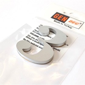 Resim Gendec Kapı Numarası 8Cm No:3 Metalik Gri Kendinden Yapışkanlı Nu 