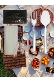 Resim ELFUMER Piknik Set 40 Adet Kullan At Çatal Kaşık Peçete Tuz Islak Mendil Kürdan Ikram Seti 6 Lı 
