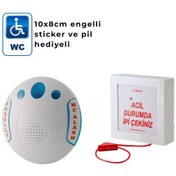 Resim Kablosuz Engelli İpli Wc Tuvalet Alarmı Stiker + Pil 