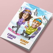 Resim Karda Evlilik Teklifi Karikatürlü Tebrik Kartı 