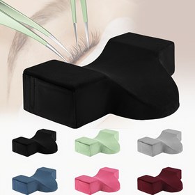 Resim Kirpik Uzatma Yastığı - Kirpik Yastığı, Boyun ve Sırt Desteği, Ergonomik Kirpik Yatak Yastığı, Süper yumuşak Kadife Kılıf, Her İki Taranında Cepli 