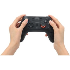 Resim Yifomall Kablosuz Bluetooth Oyun Kolu - Jiroskoplu, Çift Motor Titreşimi, Switch/pc Uyumlu, Siyah 