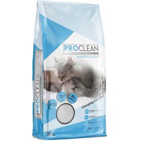 Resim ProClean Marsilya Sabun Kokulu Topaklanan Kedi Kumu 1 Adet Kalın Taneli 10 Lt 