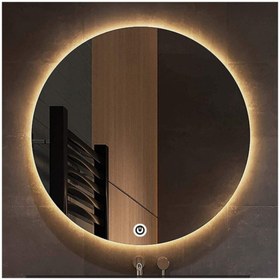 Resim GLOBAL LED MIRROR 70 Cm Dokunmatik Tuşlu Yuvarlak Ledli Ayna Banyo Aynası Dekoratif Ayna Boy Ayna Salon Duvar Ayna 