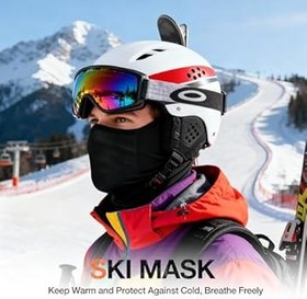 Resim Kar maskesi, motosiklet, kış, kar maskesi, erkekler ve kadınlar için, rüzgar geçirmez, sıcak fırtına maskesi, nefes alır, motosiklet, bisiklet, kayak, snowboard, outdoor sporları, bisiklet sürmek için 