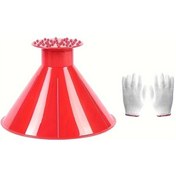 Resim Chenkestoreone Kırmızı Kışlık Buz Kazıyıcı Ve Kar Fırçası Seti Ergonomik Sap Manuel Araç Camı Kar Temizleme 