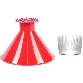 Resim Chenkestoreone Kırmızı Kışlık Buz Kazıyıcı Ve Kar Fırçası Seti Ergonomik Sap Manuel Araç Camı Kar Temizleme 