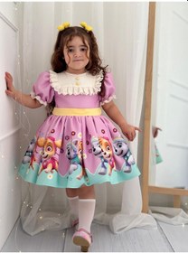 Resim H L Y Karol Tasarım Paw Patrol Vintage Kız Bebek Elbise,doğum Günü Elbise,fotoğraf Çekim Elbise,0-12 Yaş Uygun Lila 